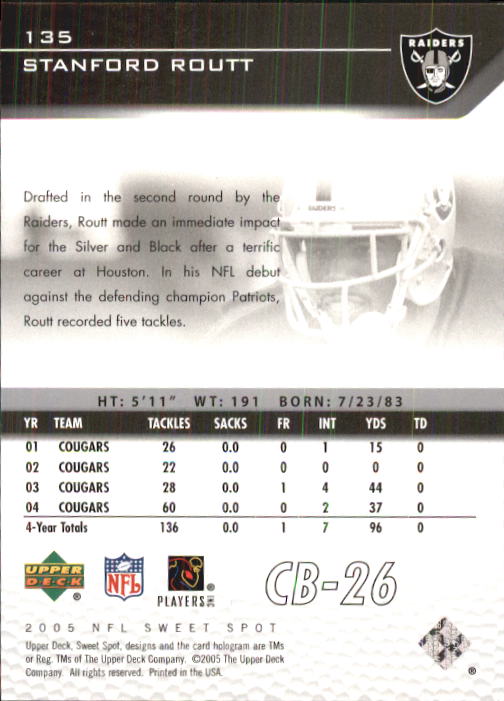 2005 Sweet Spot (Upper Deck) Football "Main Set" Cards #1 to #301 - Picture 211 of 227