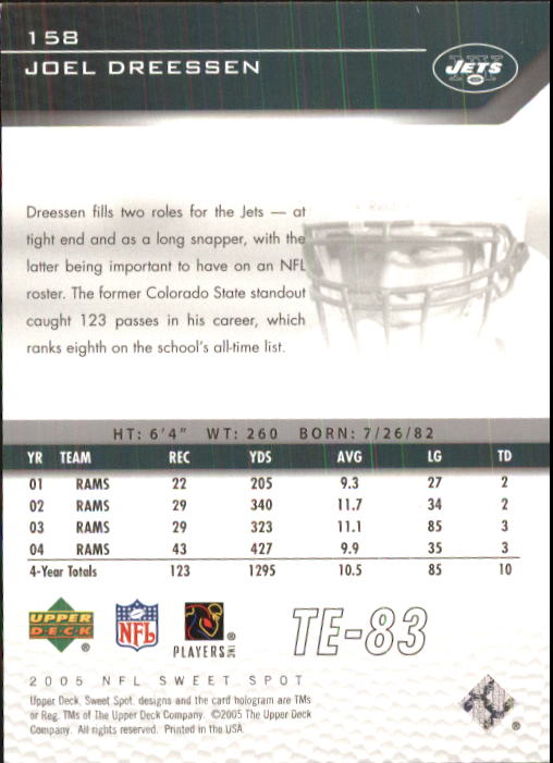 2005 Sweet Spot (Upper Deck) Football "Main Set" Cards #1 to #301 - Picture 219 of 227