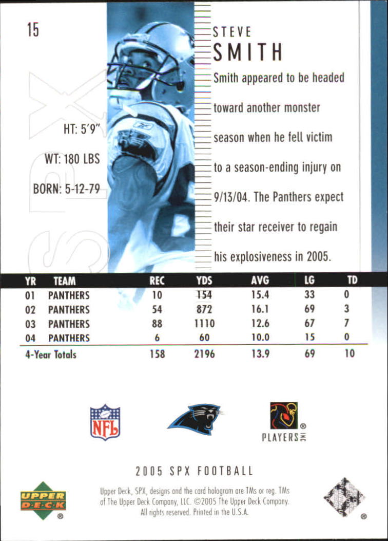 2005 SPx (Upper Deck) Football "Main Set" Cards #1 to #197 - Picture 31 of 275