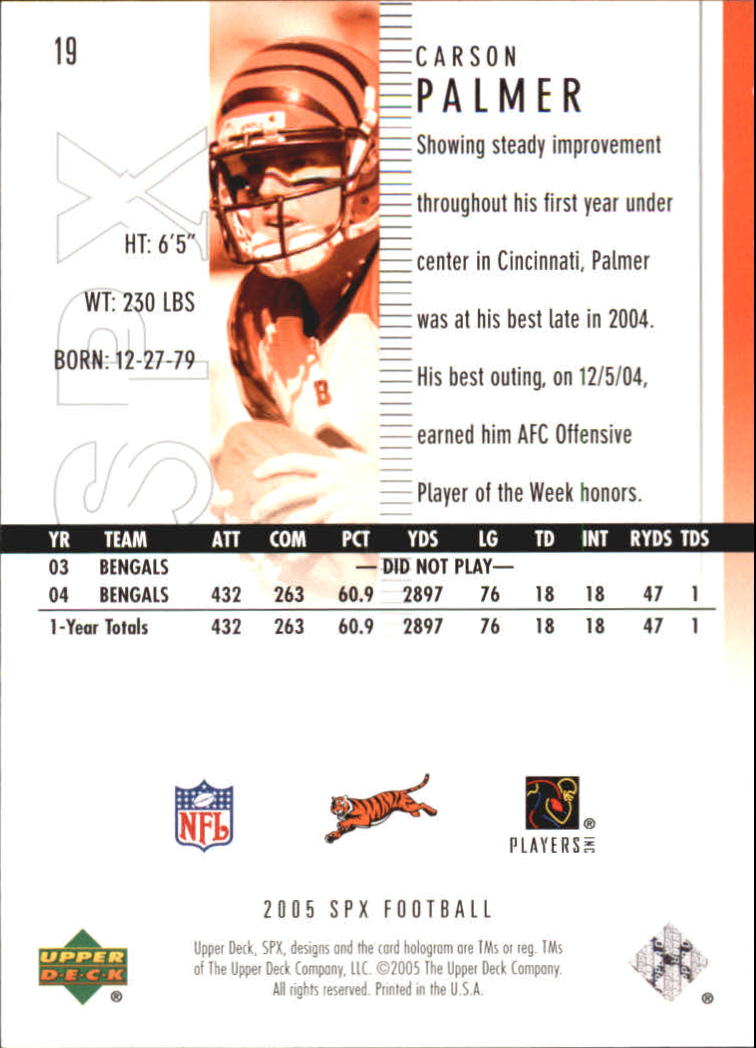 2005 SPx (Upper Deck) Football "Main Set" Cards #1 to #197 - Picture 39 of 275