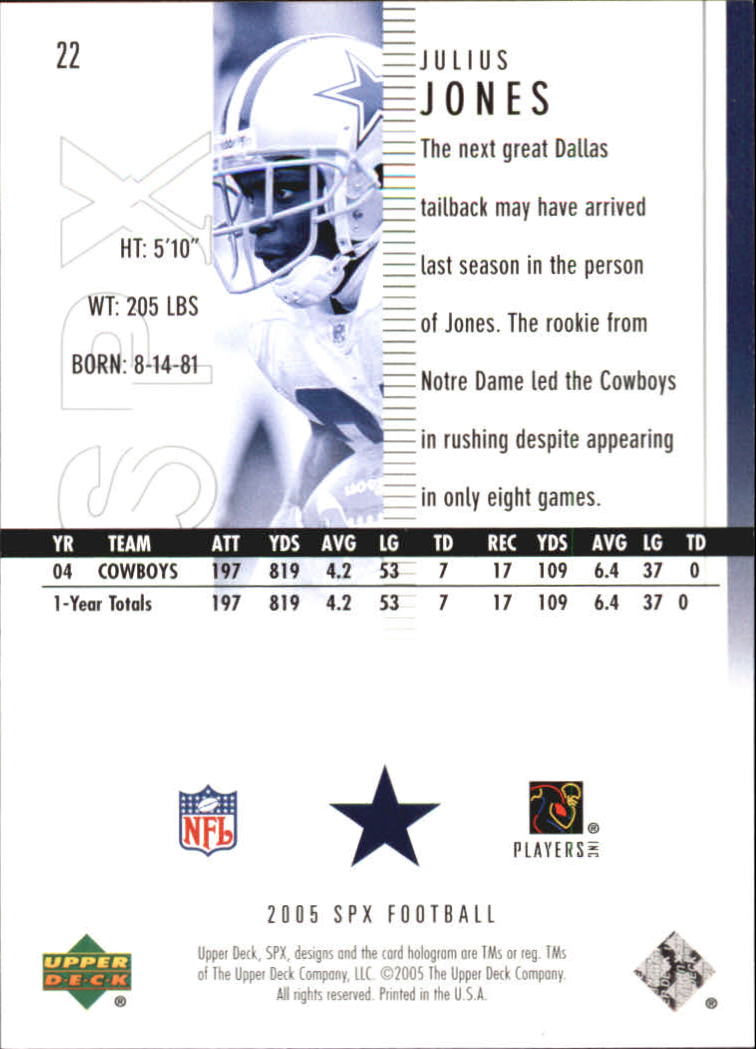 2005 SPx (Upper Deck) Football "Main Set" Cards #1 to #197 - Picture 45 of 275