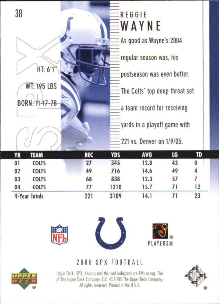 2005 SPx (Upper Deck) Football "Main Set" Cards #1 to #197 - Picture 77 of 275