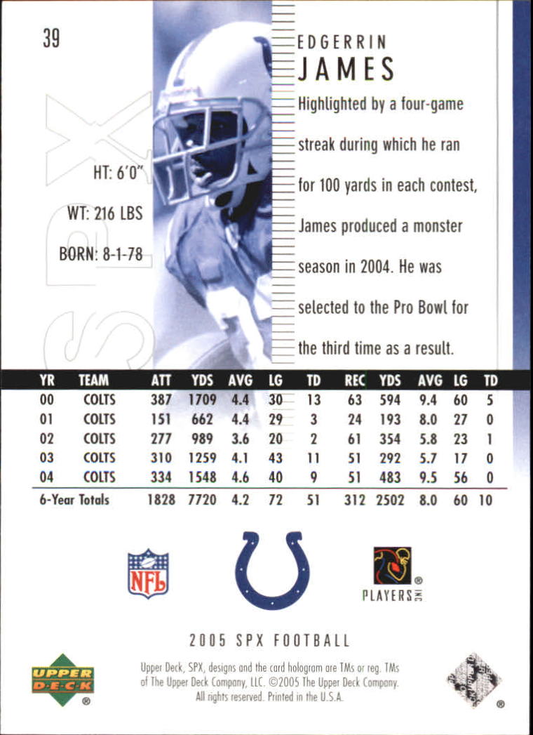 2005 SPx (Upper Deck) Football "Main Set" Cards #1 to #197 - Picture 79 of 275
