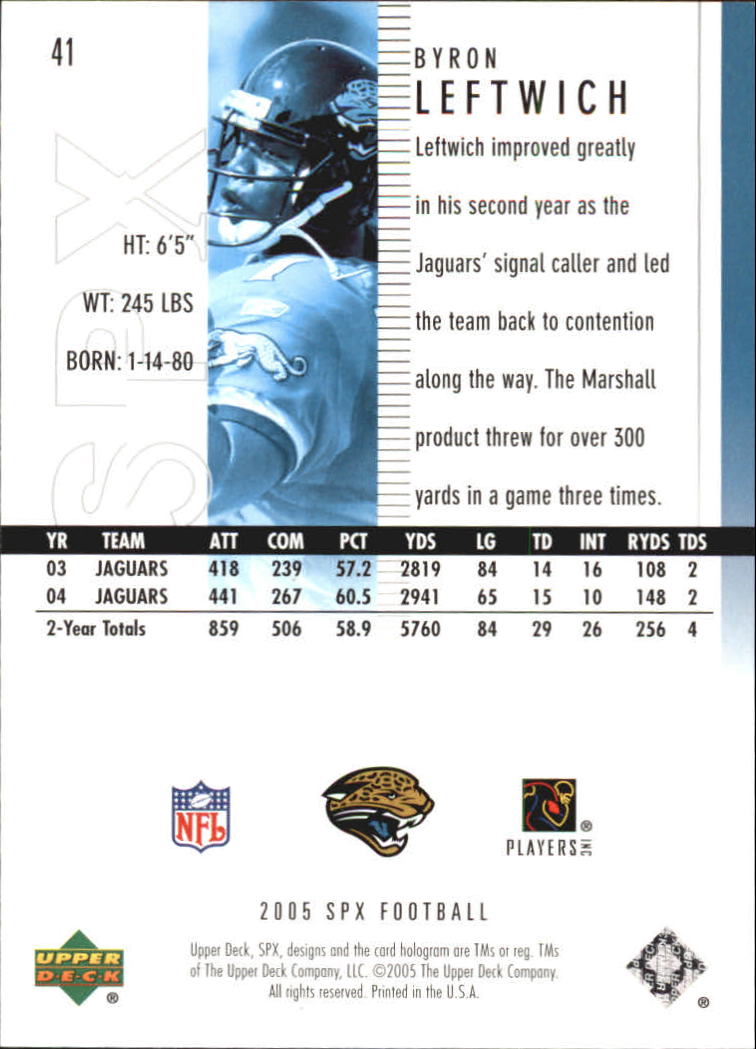 2005 SPx (Upper Deck) Football "Main Set" Cards #1 to #197 - Picture 83 of 275