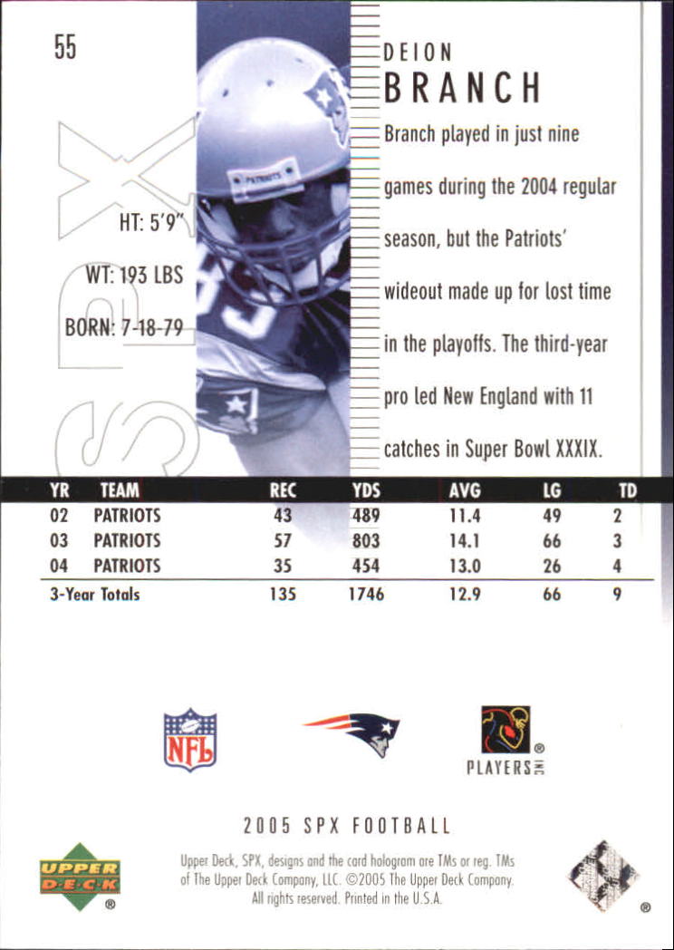 2005 SPx (Upper Deck) Football "Main Set" Cards #1 to #197 - Picture 111 of 275