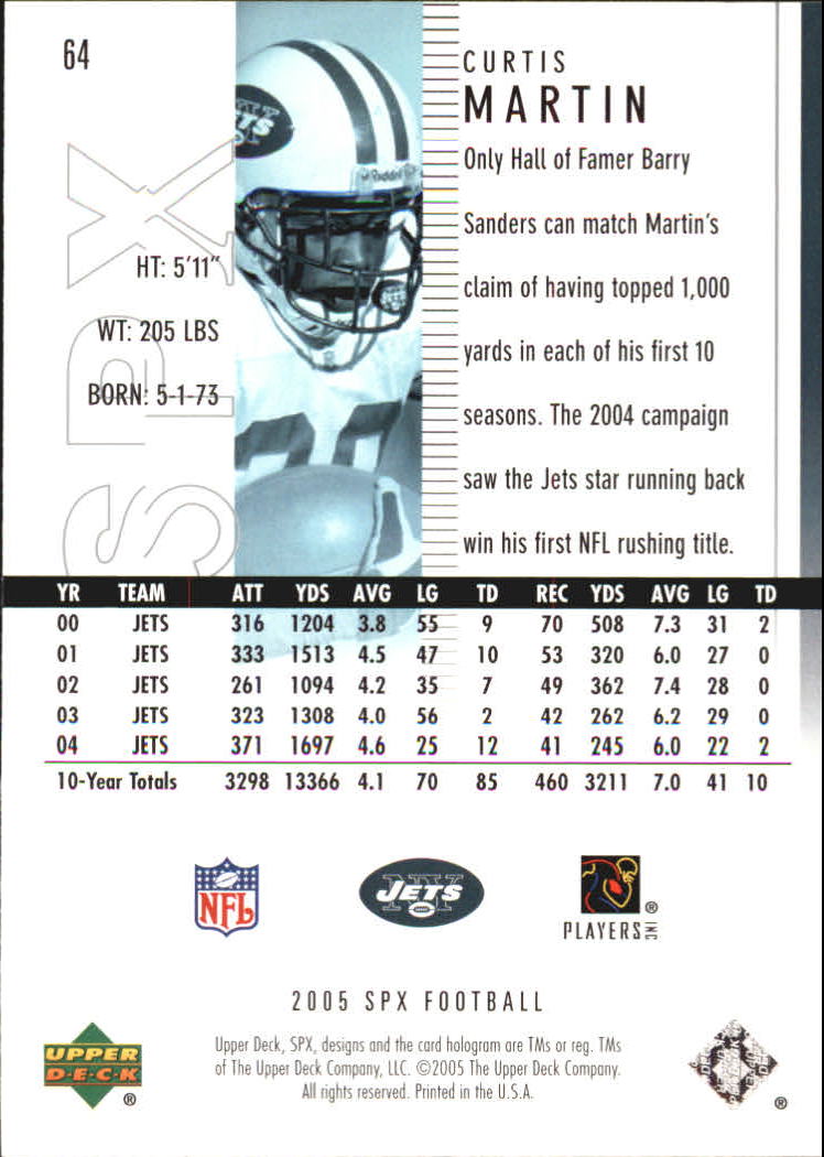 2005 SPx (Upper Deck) Football "Main Set" Cards #1 to #197 - Picture 129 of 275