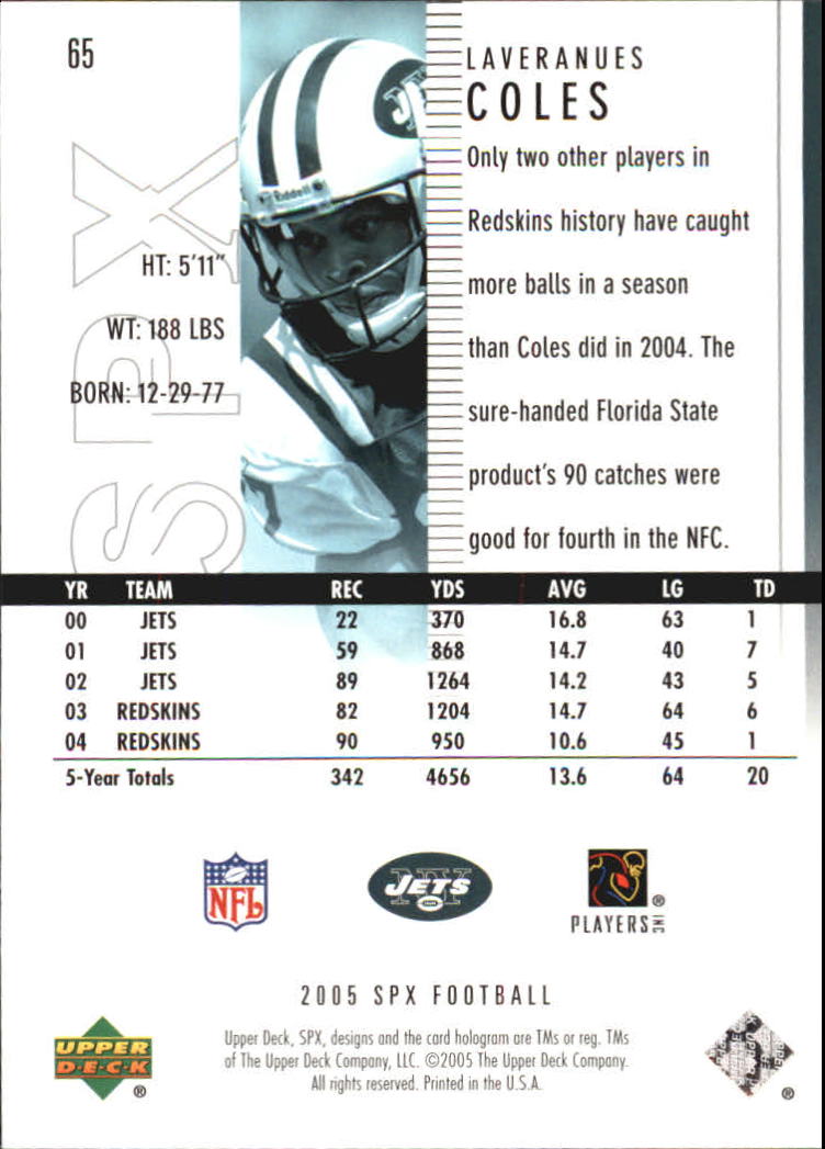 2005 SPx (Upper Deck) Football "Main Set" Cards #1 to #197 - Picture 131 of 275