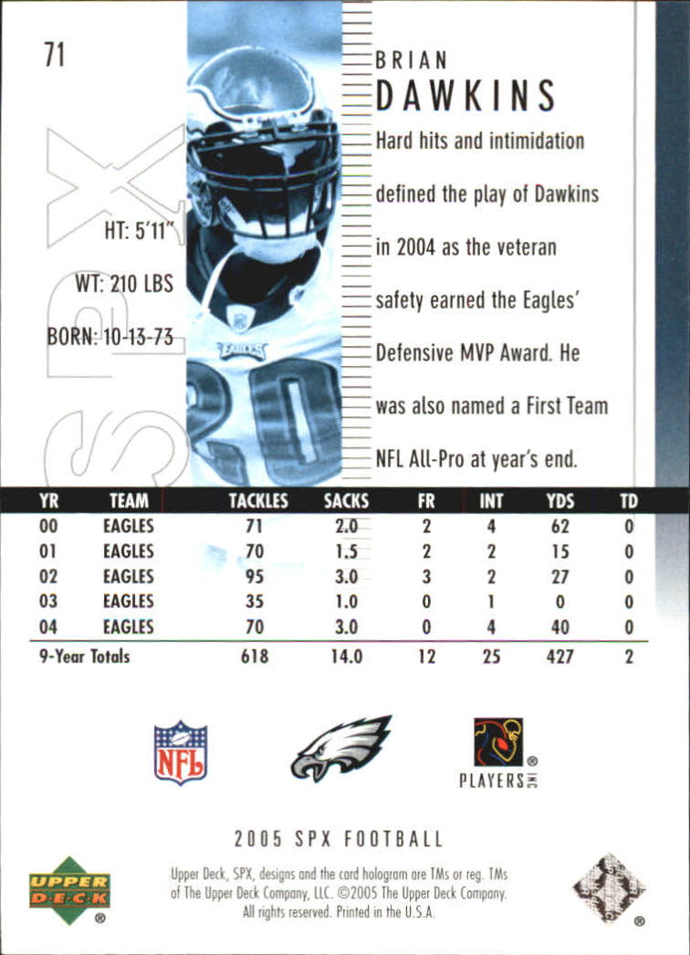 2005 SPx (Upper Deck) Football "Main Set" Cards #1 to #197 - Picture 143 of 275