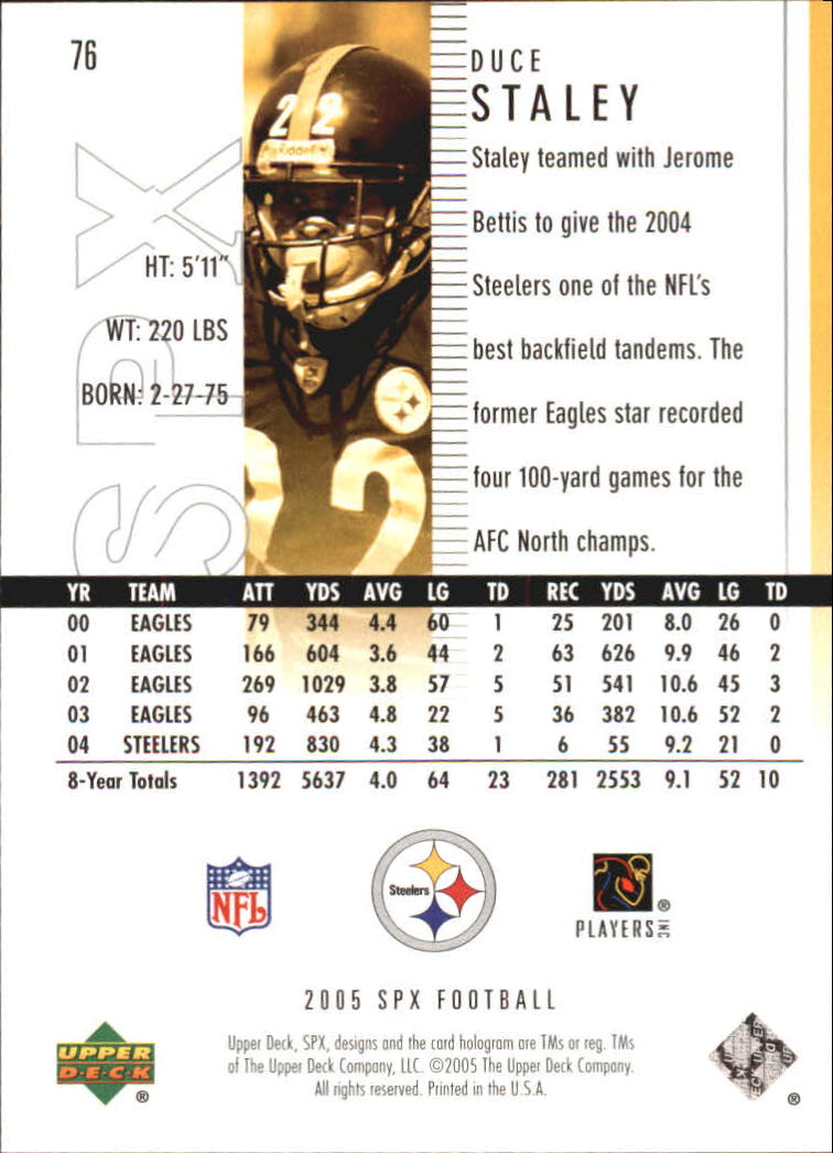 2005 SPx (Upper Deck) Football "Main Set" Cards #1 to #197 - Picture 153 of 275