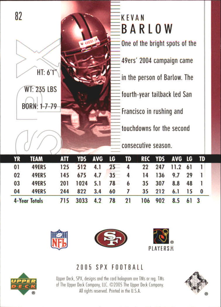 2005 SPx (Upper Deck) Football "Main Set" Cards #1 to #197 - Picture 165 of 275
