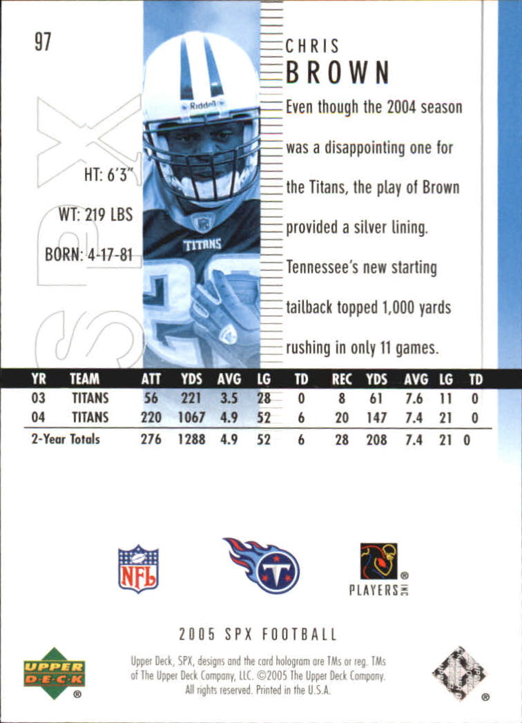 2005 SPx (Upper Deck) Football "Main Set" Cards #1 to #197 - Picture 195 of 275