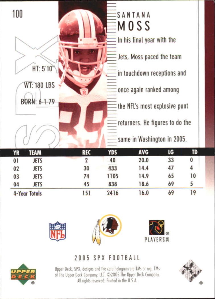 2005 SPx (Upper Deck) Football "Main Set" Cards #1 to #197 - Picture 201 of 275
