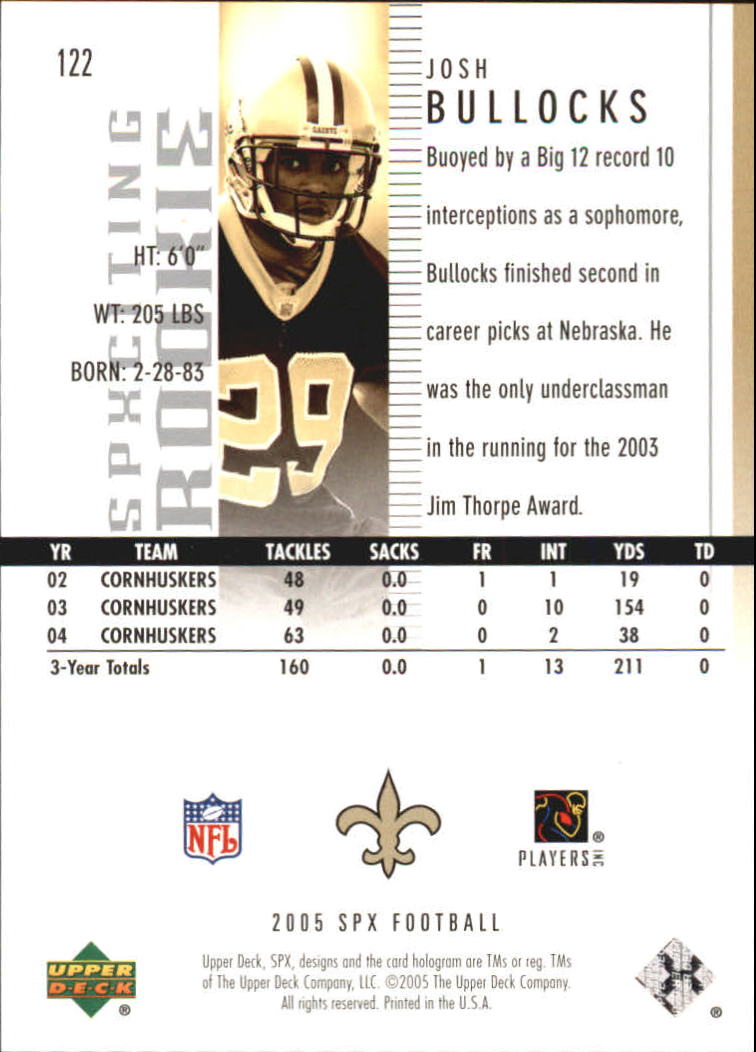 2005 SPx (Upper Deck) Football "Main Set" Cards #1 to #197 - Picture 225 of 275