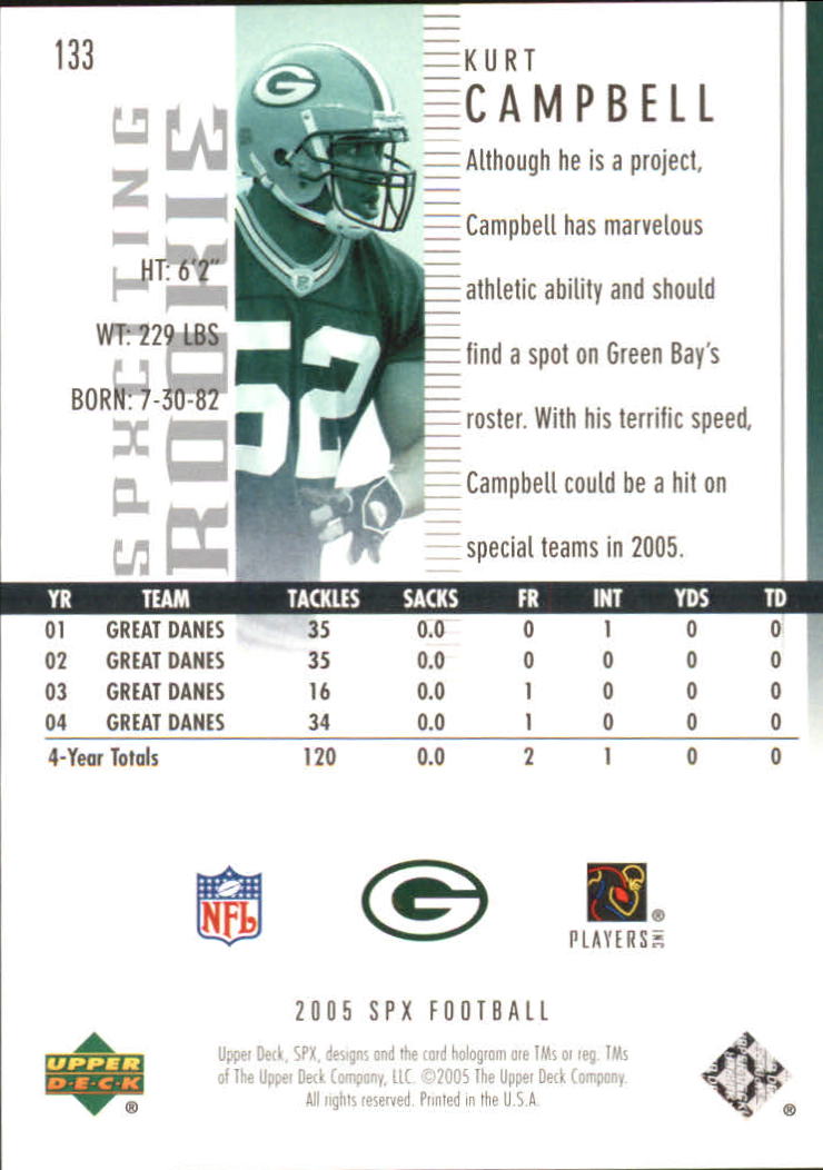 2005 SPx (Upper Deck) Football "Main Set" Cards #1 to #197 - Picture 233 of 275
