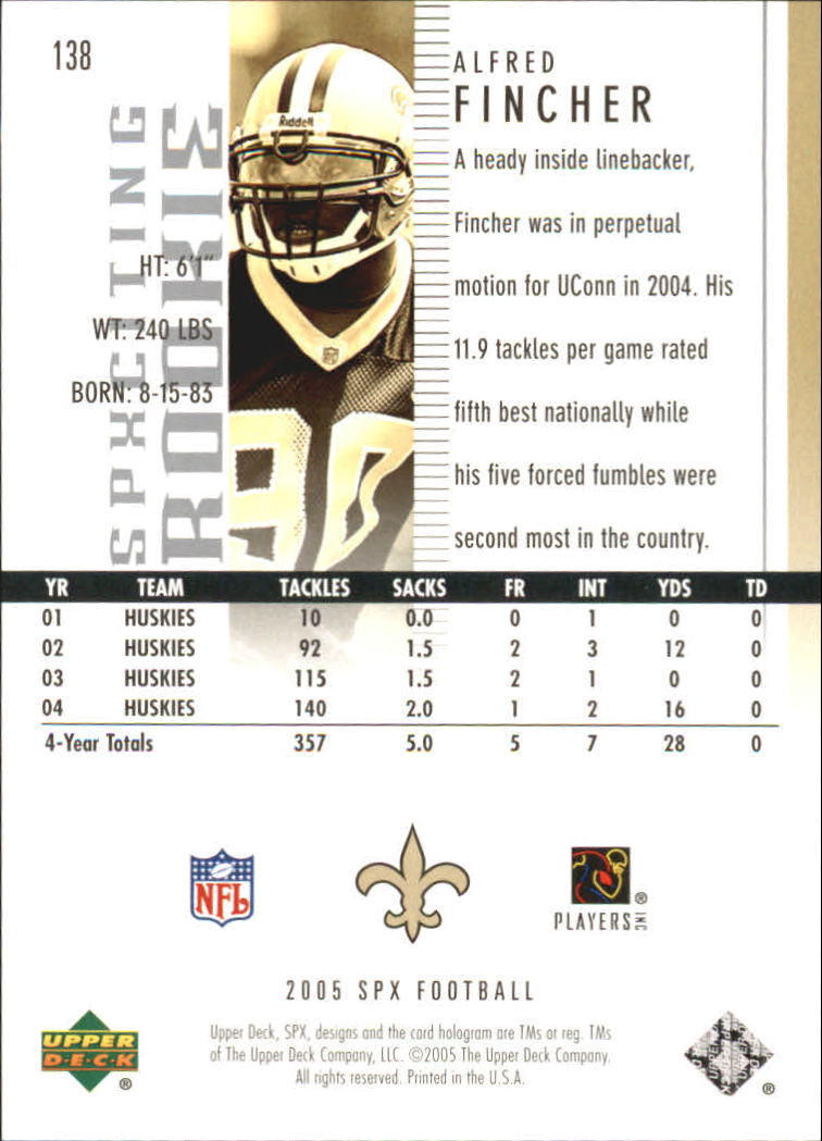 2005 SPx (Upper Deck) Football "Main Set" Cards #1 to #197 - Picture 237 of 275
