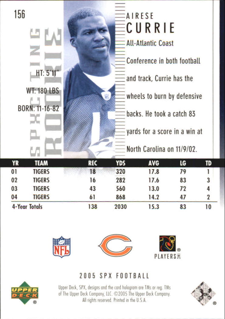 2005 SPx (Upper Deck) Football "Main Set" Cards #1 to #197 - Picture 249 of 275