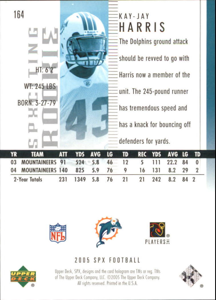 2005 SPx (Upper Deck) Football "Main Set" Cards #1 to #197 - Picture 259 of 275