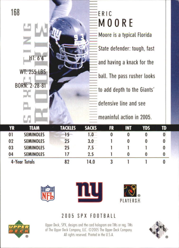 2005 SPx (Upper Deck) Football "Main Set" Cards #1 to #197 - Picture 261 of 275