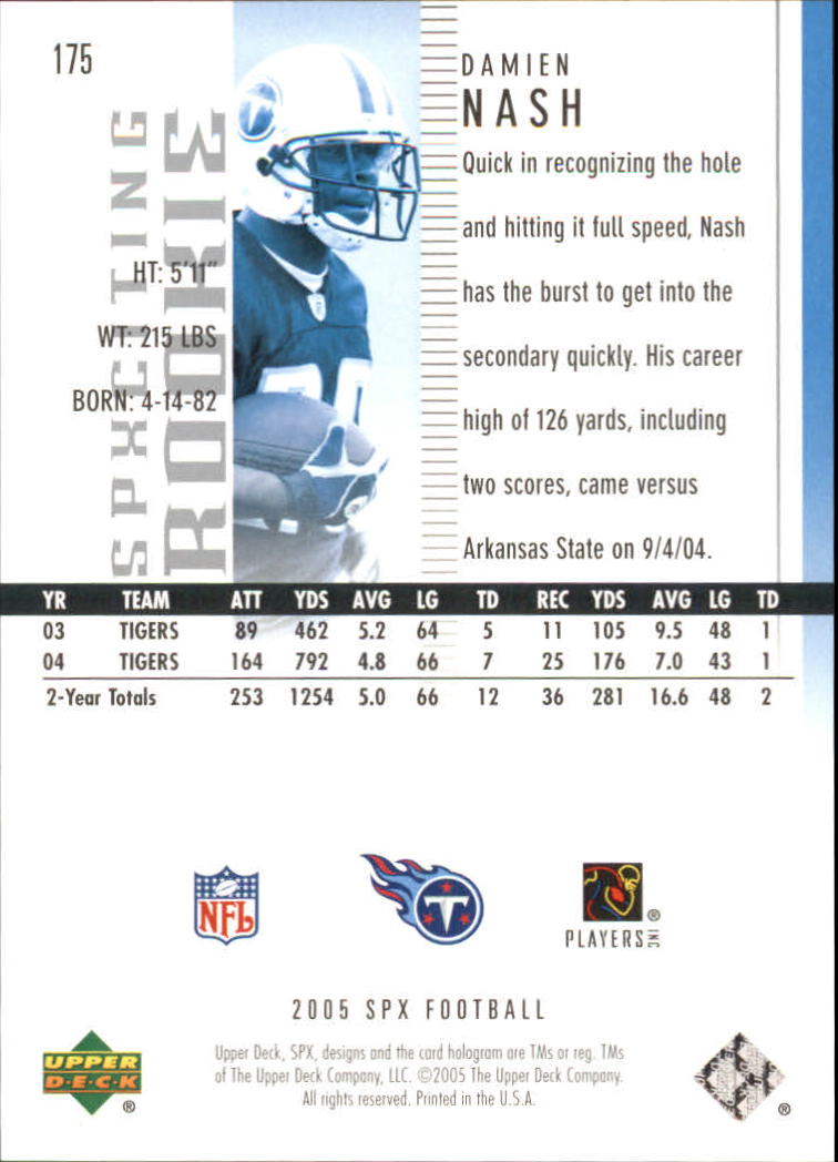 2005 SPx (Upper Deck) Football "Main Set" Cards #1 to #197 - Picture 267 of 275