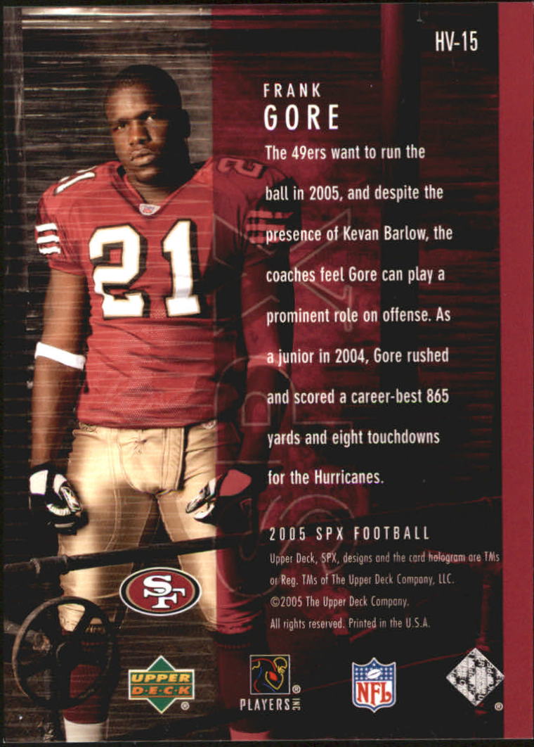 2005 SPx Holoview #15 Frank Gore back image