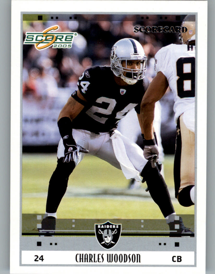 raiders football score on 2005 Score Scorecard Oakland Raiders Football Card 202 Charles Woodson 599 Ebay