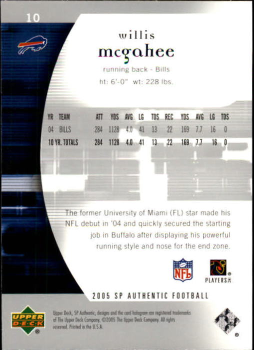 2005 SP Authentic (Upper Deck) Football "Main Set" Cards #1 to #255 - Picture 21 of 217