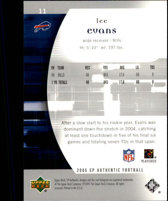 2005 SP Authentic (Upper Deck) Football "Main Set" Cards #1 to #255 - Picture 23 of 217