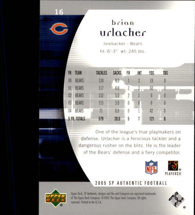 2005 SP Authentic (Upper Deck) Football "Main Set" Cards #1 to #255 - Picture 33 of 217