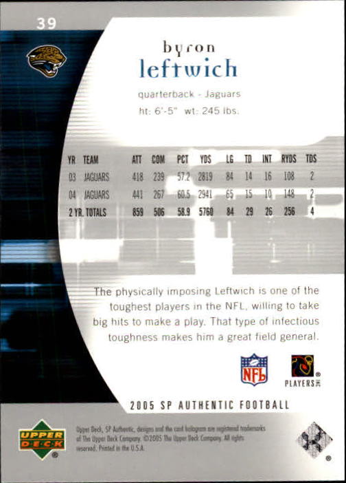 2005 SP Authentic (Upper Deck) Football "Main Set" Cards #1 to #255 - Picture 79 of 217