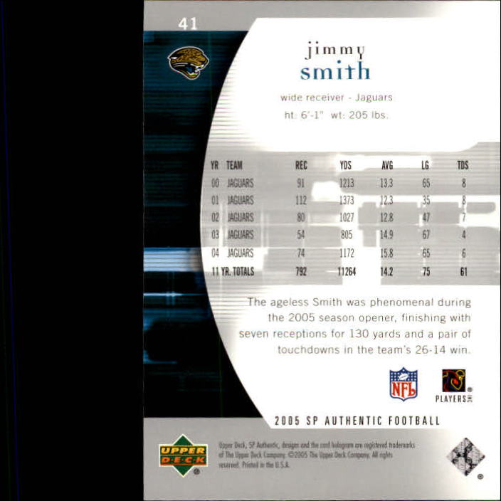 2005 SP Authentic (Upper Deck) Football "Main Set" Cards #1 to #255 - Picture 83 of 217