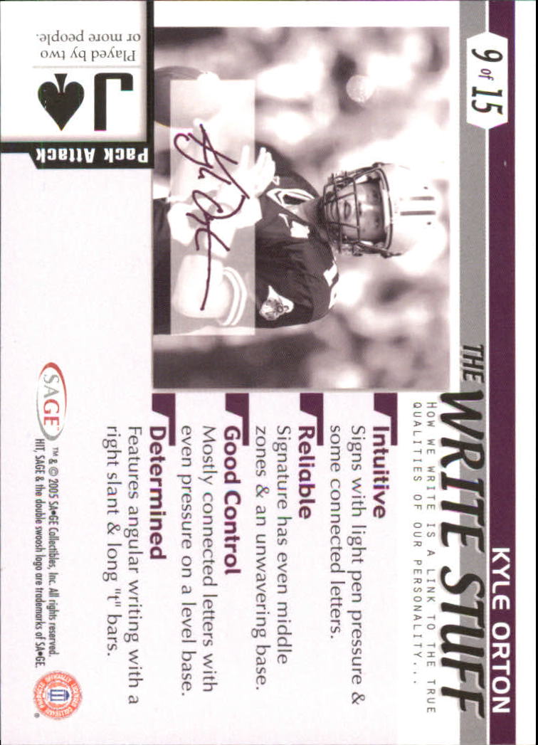 2005 Sage HIT Football "Insert" Cards - Picture 110 of 112