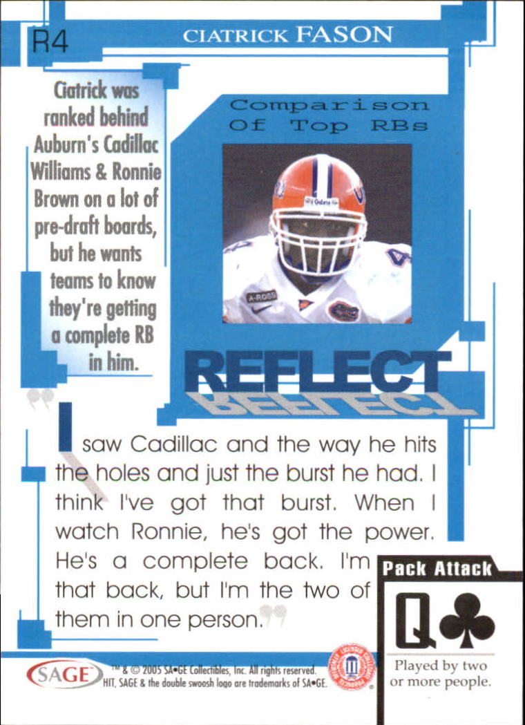 2005 Sage HIT Football "Insert" Cards - Picture 8 of 112