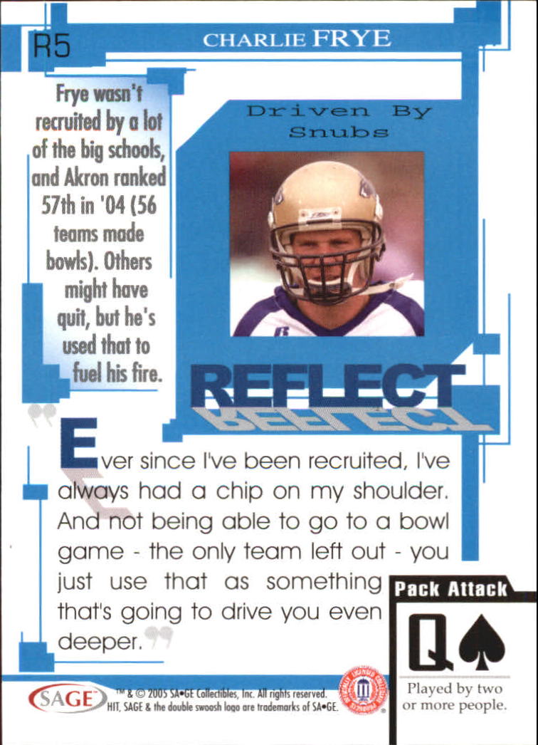 2005 Sage HIT Football "Insert" Cards - Picture 10 of 112