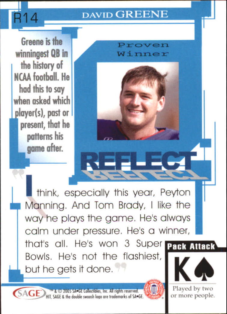 2005 Sage HIT Football "Insert" Cards - Picture 24 of 112