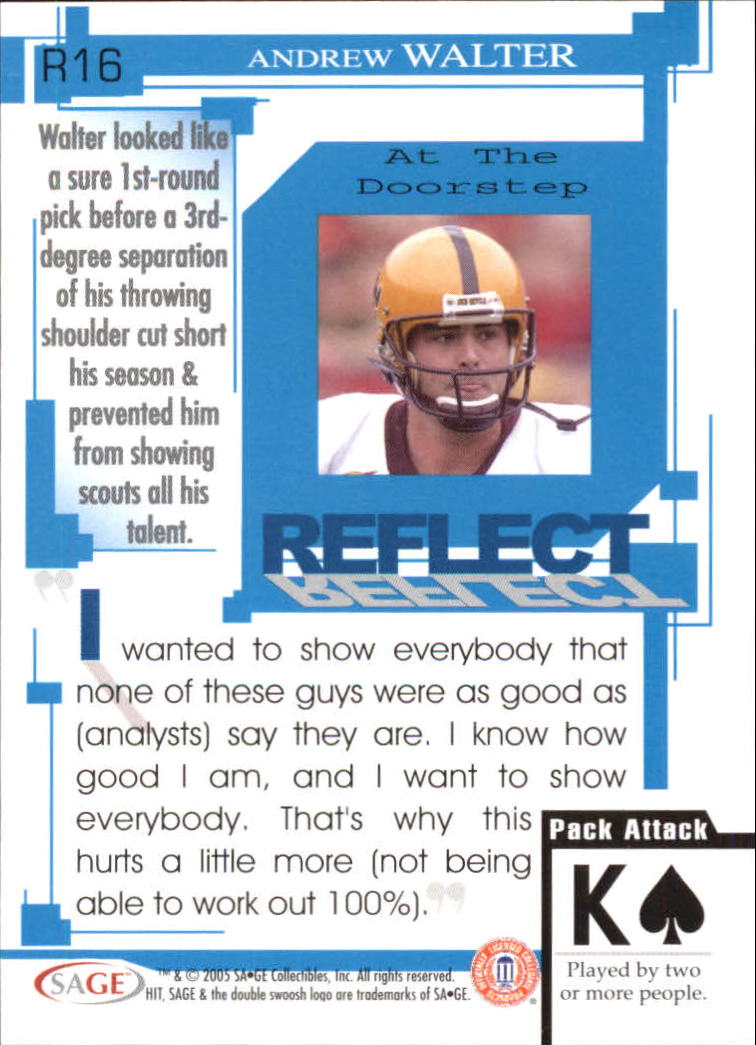 2005 Sage HIT Football "Insert" Cards - Picture 26 of 112