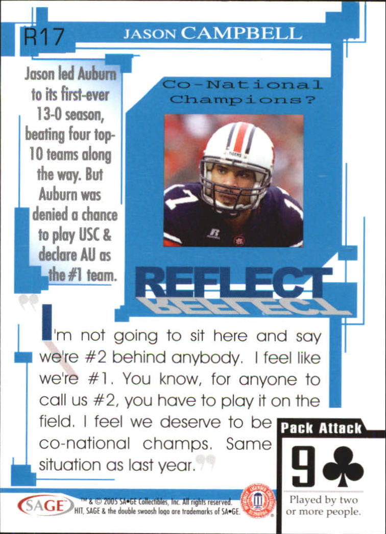 2005 Sage HIT Football "Insert" Cards - Picture 28 of 112