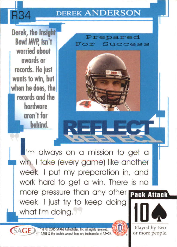 2005 Sage HIT Football "Insert" Cards - Picture 50 of 112