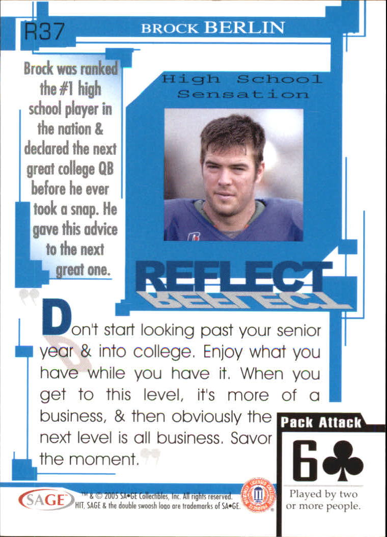 2005 Sage HIT Football "Insert" Cards - Picture 92 of 112