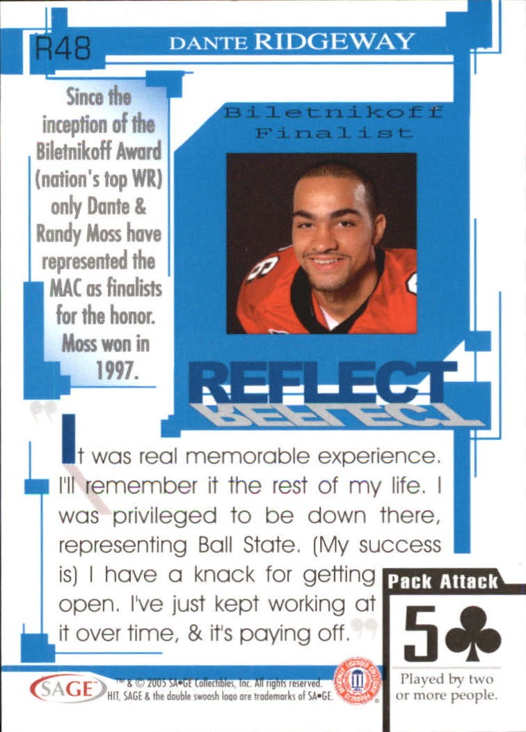 2005 Sage HIT Football "Insert" Cards - Picture 104 of 112