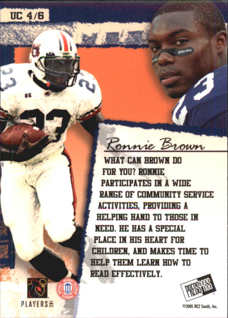 2005 Press Pass SE Up Close #UC4 Ronnie Brown back image