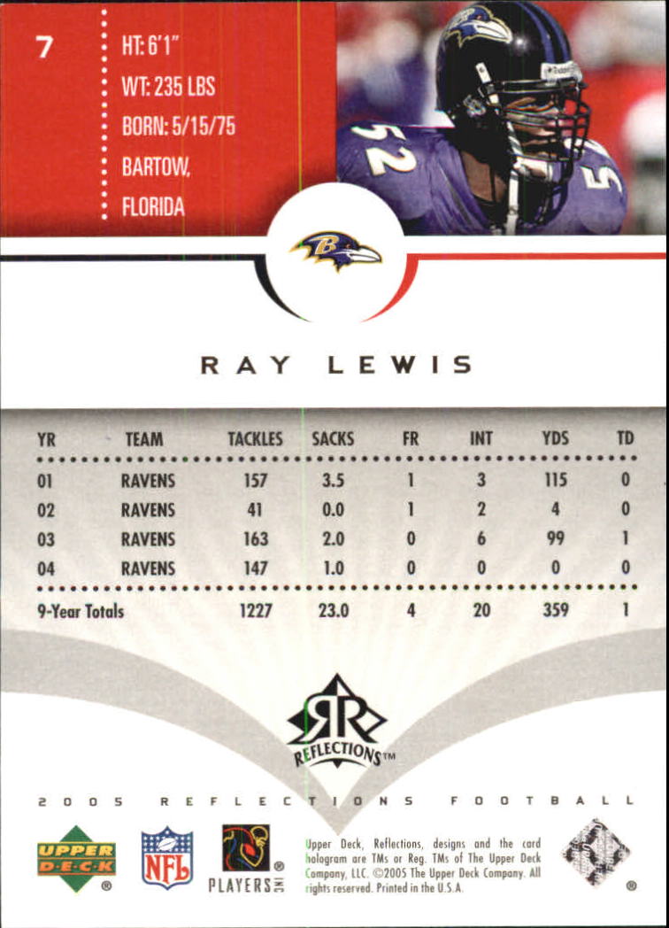 2005 Reflections (Upper Deck) Football "Main Set" Cards #1 to #284 - Picture 15 of 251