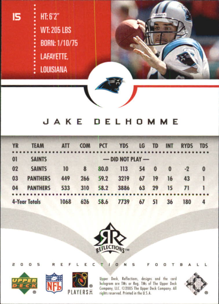 2005 Reflections #15 Jake Delhomme back image