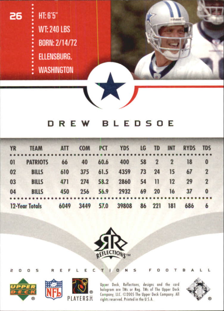 2005 Reflections (Upper Deck) Football "Main Set" Cards #1 to #284 - Picture 51 of 251