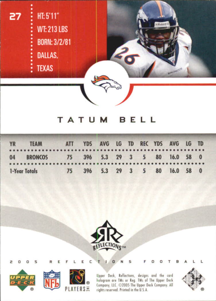 2005 Reflections #27 Tatum Bell back image