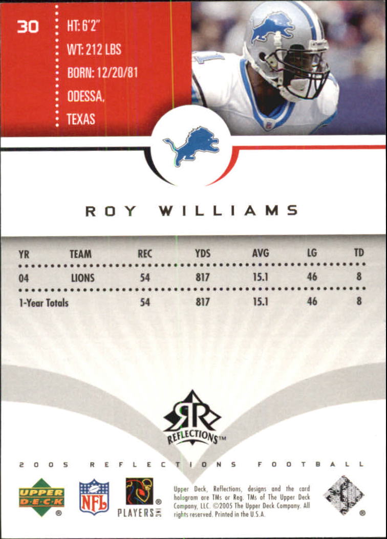 2005 Reflections (Upper Deck) Football "Main Set" Cards #1 to #284 - Picture 59 of 251