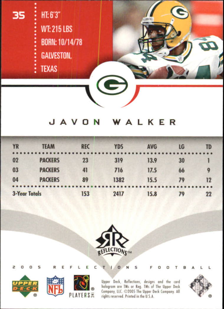 2005 Reflections (Upper Deck) Football "Main Set" Cards #1 to #284 - Picture 69 of 251