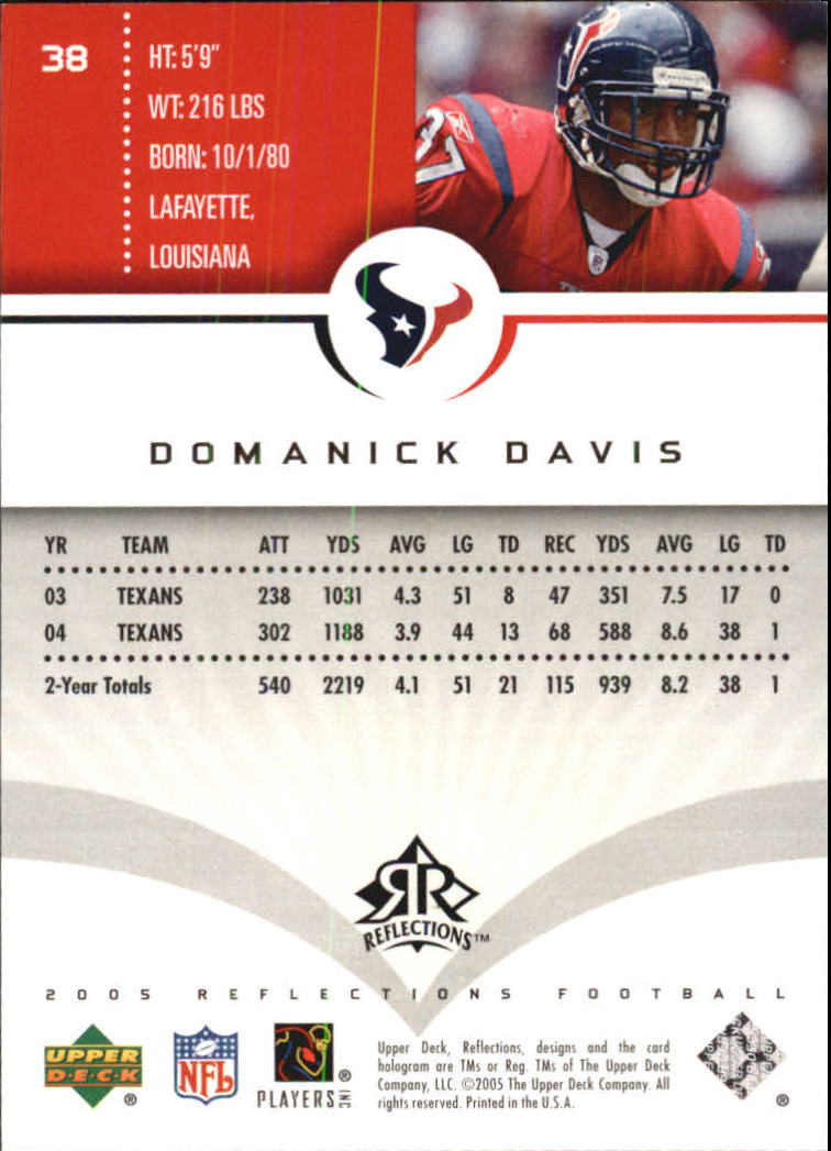 2005 Reflections (Upper Deck) Football "Main Set" Cards #1 to #284 - Picture 75 of 251