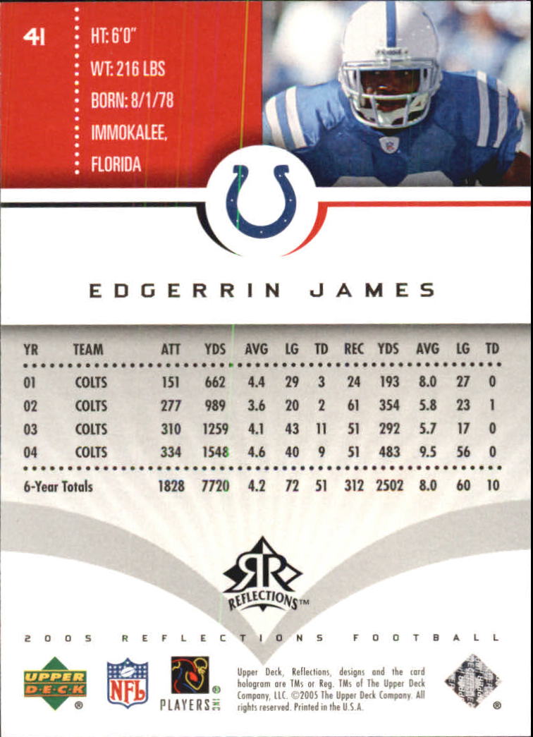 2005 Reflections (Upper Deck) Football "Main Set" Cards #1 to #284 - Picture 81 of 251