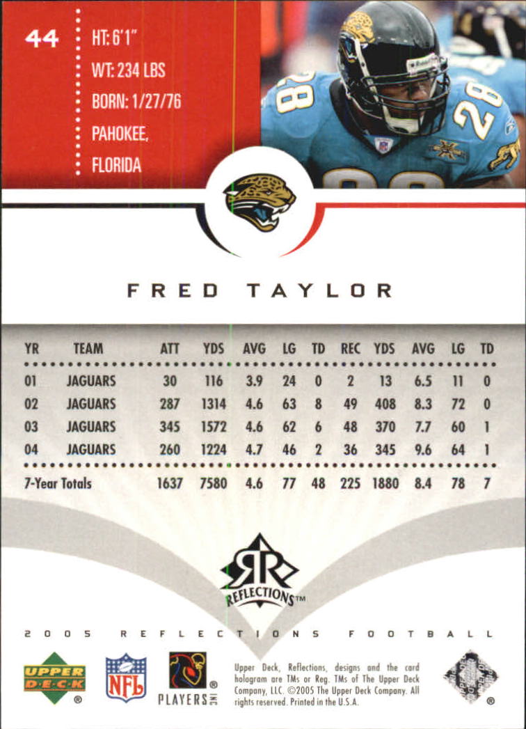 2005 Reflections (Upper Deck) Football "Main Set" Cards #1 to #284 - Picture 87 of 251