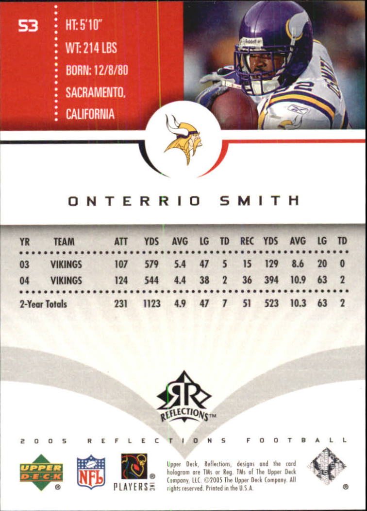 2005 Reflections (Upper Deck) Football "Main Set" Cards #1 to #284 - Picture 103 of 251